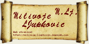 Milivoje LJupković vizit kartica